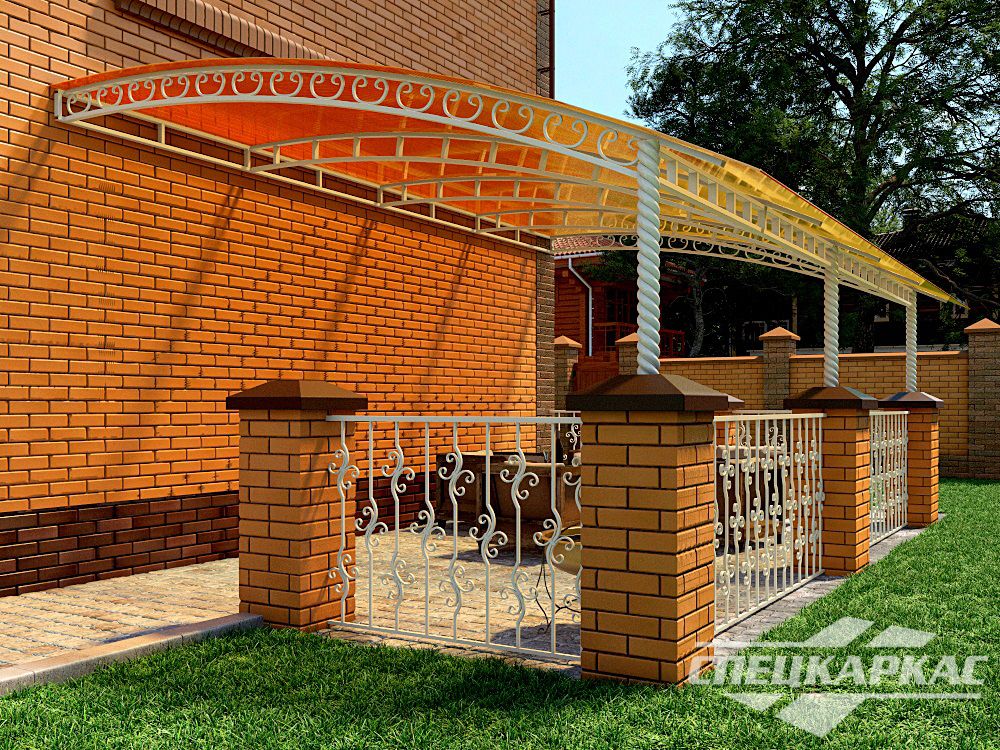 Навес для террасы из поликарбоната Навес для террасы из поликарбоната