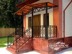 Навес над входом из поликарбоната Навес над входом из поликарбоната