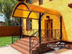 Навес над входом из поликарбоната Навес над входом из поликарбоната